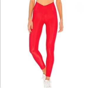 Beach Riot Red Ayla Ribbed Leggings S